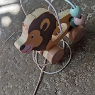 Wooden Baby Lion – Safe Toy for Infants